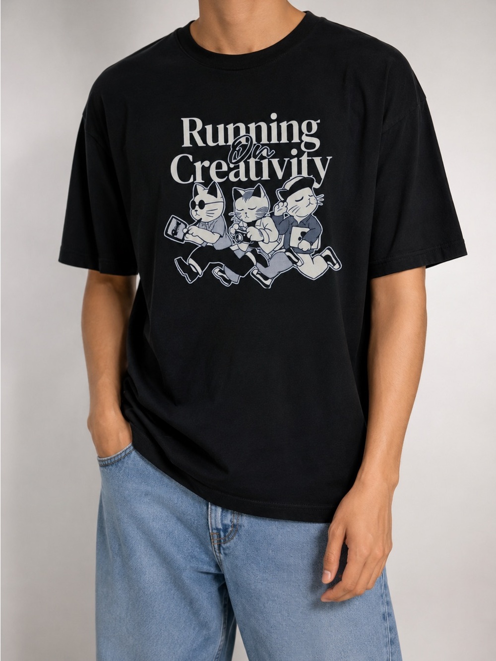 Gildan Black 'Running on Creativity' Graphic Tee - Men